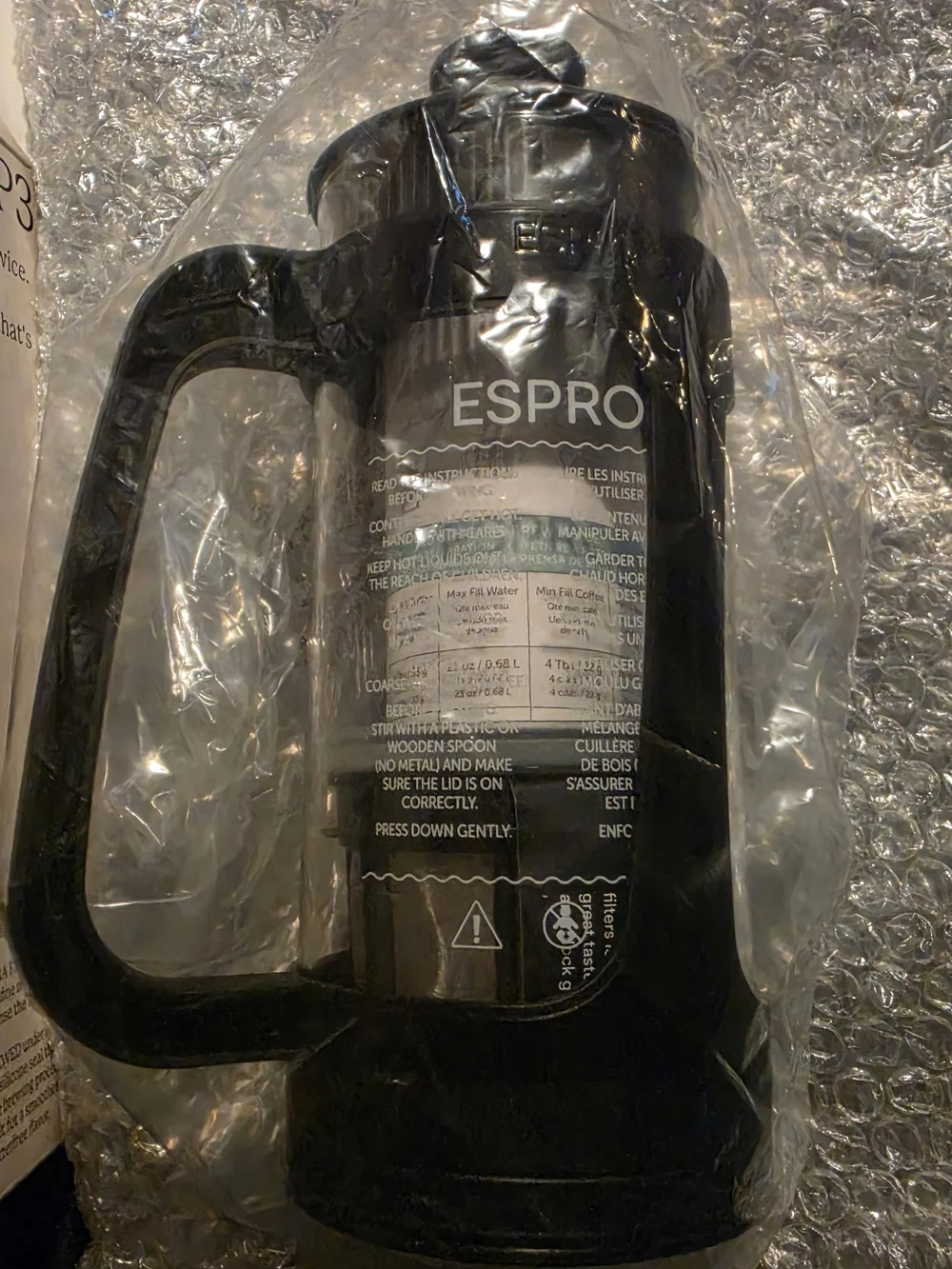 Black French Press Coffee Maker with Handle
